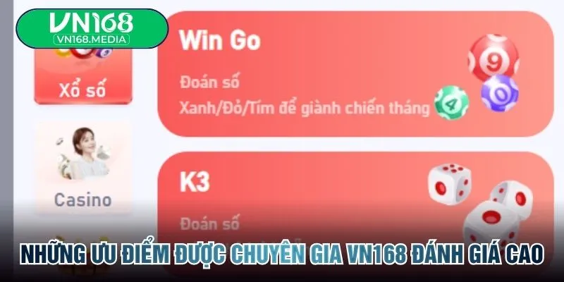 Những ưu điểm được chuyên gia VN168 đánh giá cao