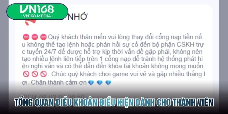 Tổng quan điều khoản điều kiện dành cho thành viên