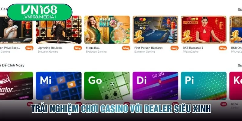 Trải nghiệm chơi casino với dealer siêu xinh